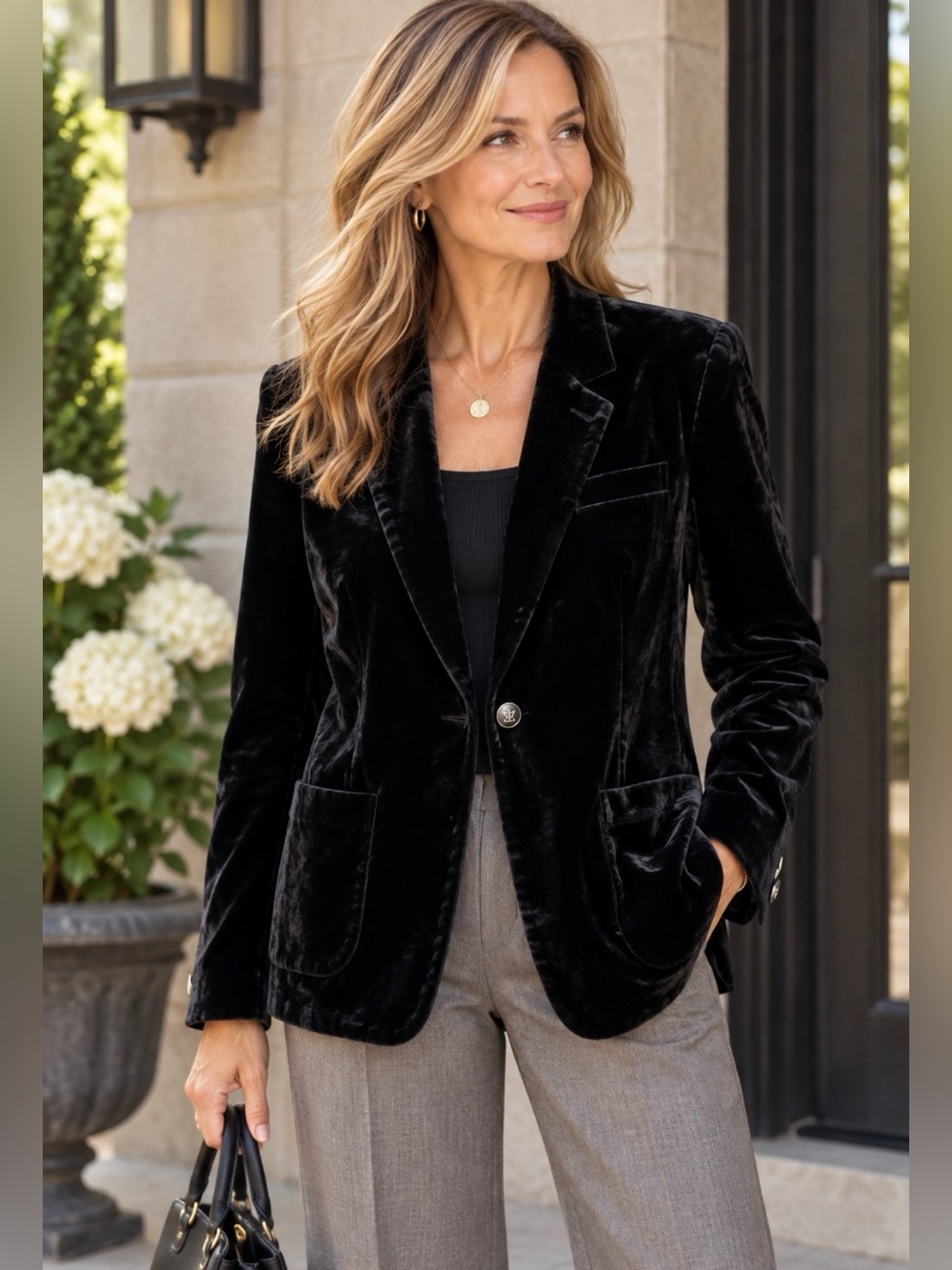rag & bone Black Velvet Single-Button Blazer Sz 6 NEW